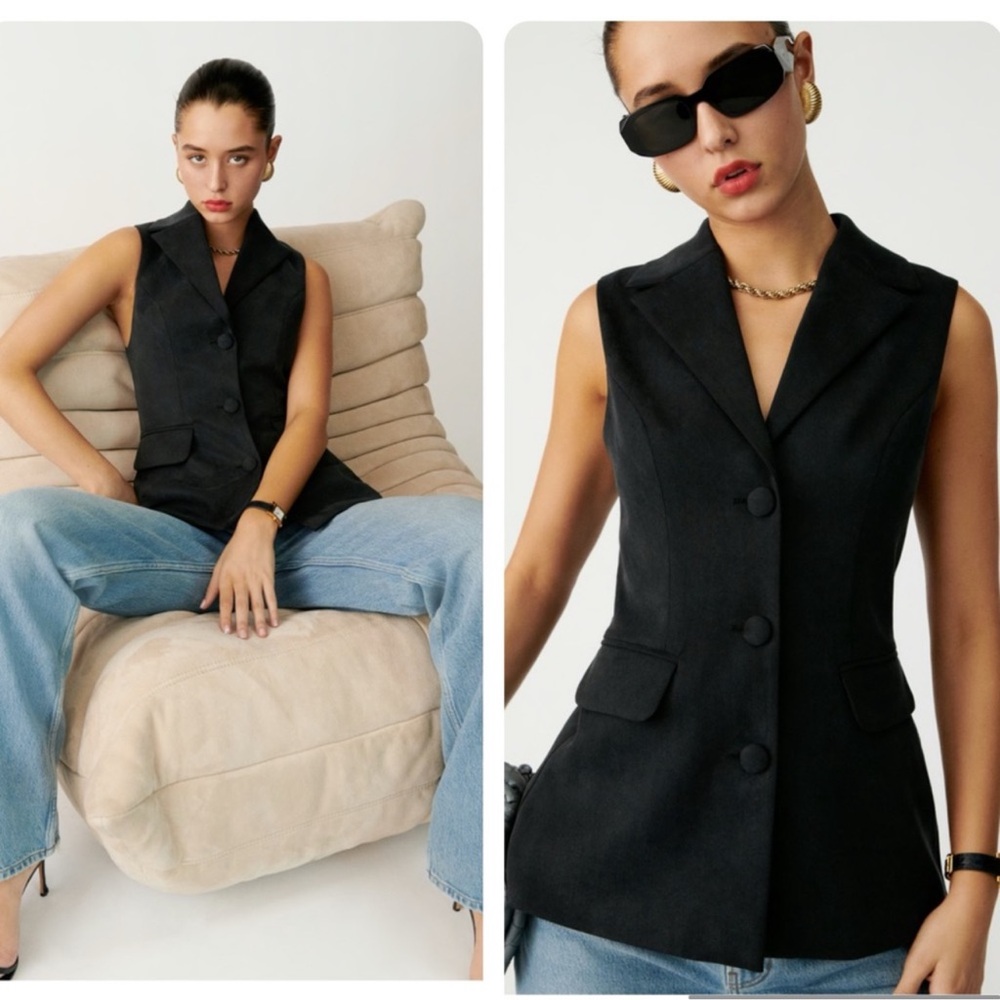 Reformation Black Billie Vest